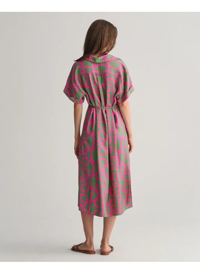 غانت Gant Monogram Print Short Sleeve Caftan