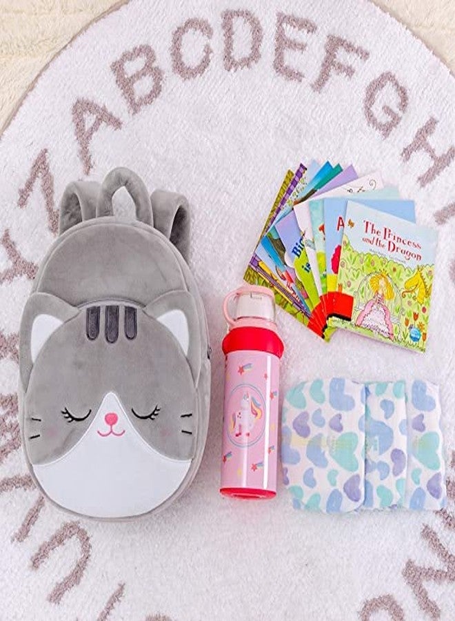 Delicado Flap Cat Multicolour Toddler Preschool Kids Backpack School Nursery Picnic Travel Bag for Baby Boy Girl Age 2-5 Years, Cartoon Mini Children Backpack Lightweight - Image 5