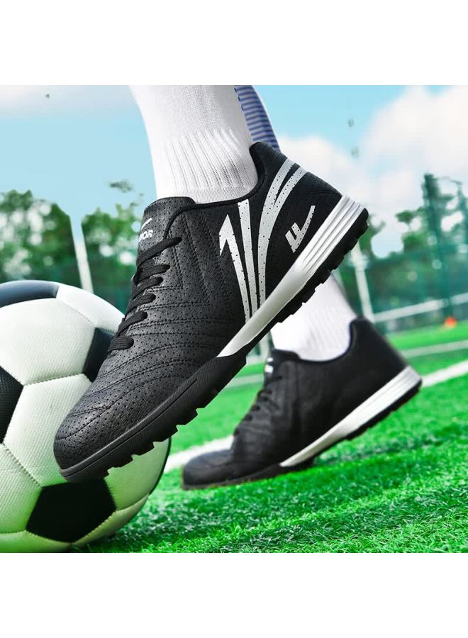 Pull Back Warrior Football Shoes Turf Studs Tf Adult Youth Children Student Training Compeion Sneakers 618 Black/white Size 34 - Image 4