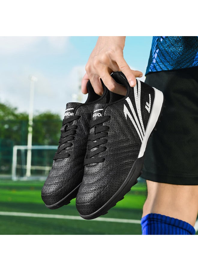 Pull Back Warrior Football Shoes Turf Studs Tf Adult Youth Children Student Training Compeion Sneakers 618 Black/white Size 34 - Image 3