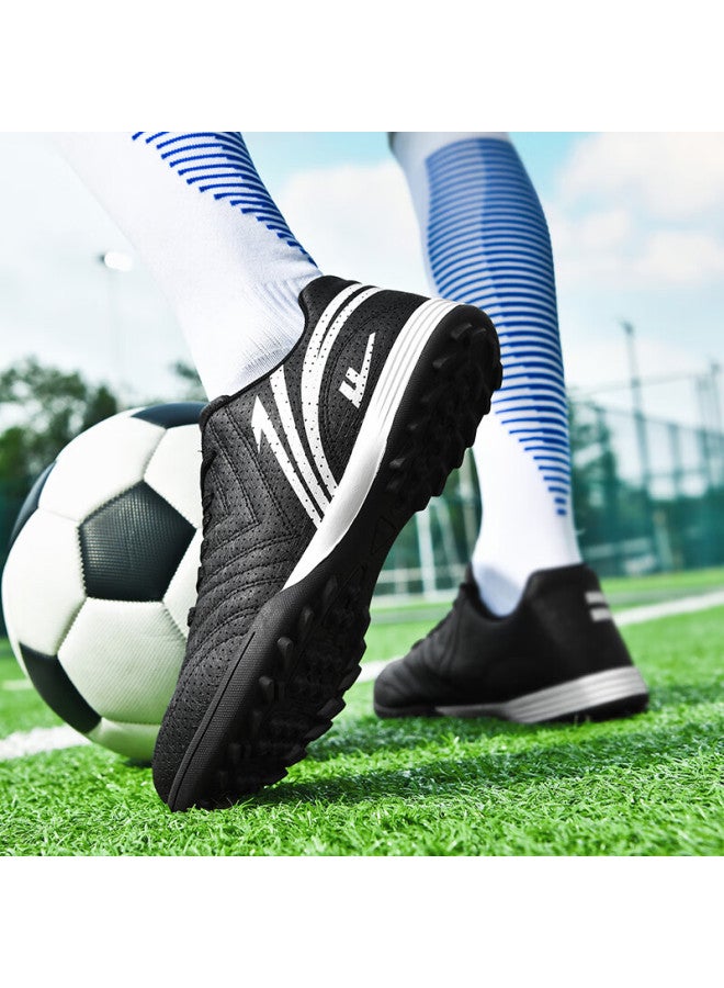Pull Back Warrior Football Shoes Turf Studs Tf Adult Youth Children Student Training Compeion Sneakers 618 Black/white Size 34 - Image 5