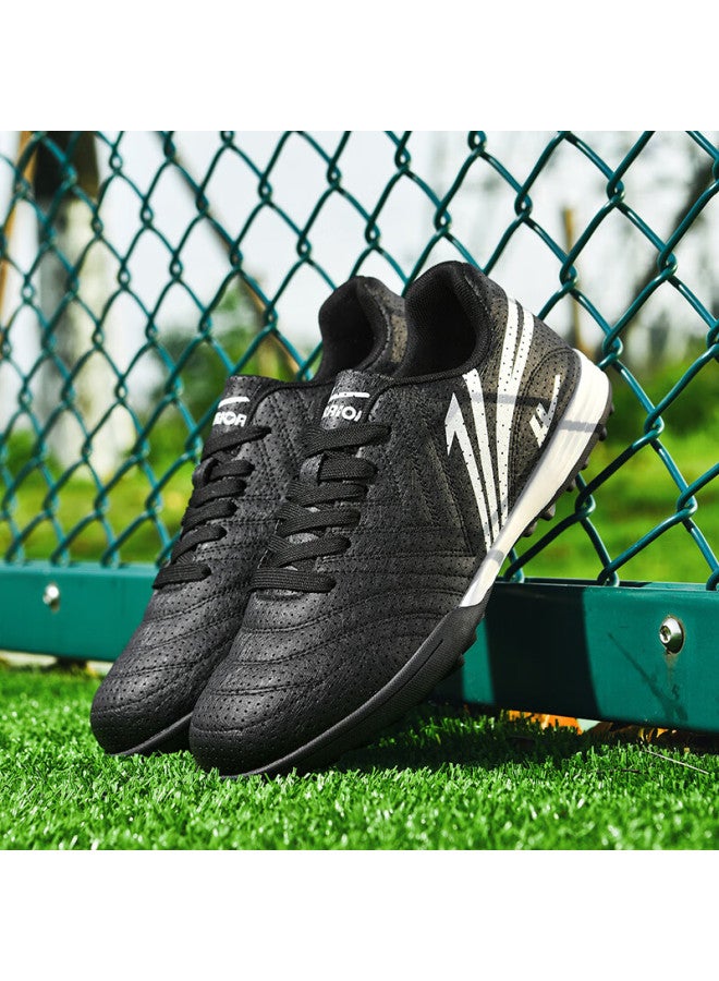Pull Back Warrior Football Shoes Turf Studs Tf Adult Youth Children Student Training Compeion Sneakers 618 Black/white Size 34 - Image 2