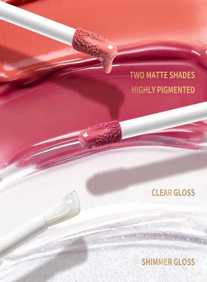 Color Nymph Matte Liquid Lipstick with Clear & Shimmer Lip Oil | 2PCS Lip Makeup Set for Women & Girls | High Pigment Color Long-Lasting Dual Ended Lip Gloss | Cruelty-Free & Vegan (2-Count, 02) - Image 5