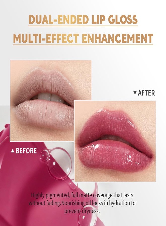 Color Nymph Matte Liquid Lipstick with Clear & Shimmer Lip Oil | 2PCS Lip Makeup Set for Women & Girls | High Pigment Color Long-Lasting Dual Ended Lip Gloss | Cruelty-Free & Vegan (2-Count, 02) - Image 4