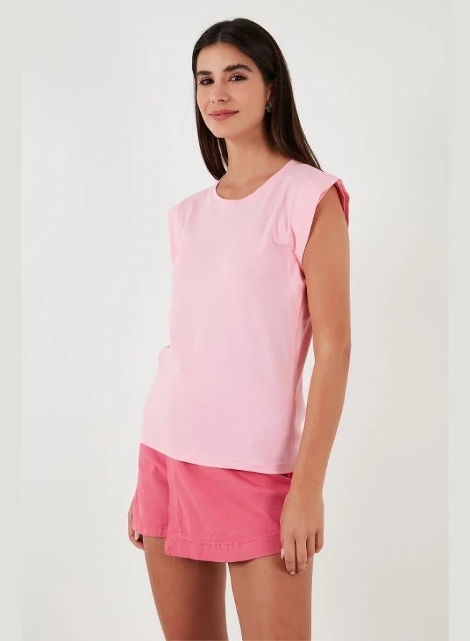 Lela Lela Cotton Crew Neck Sleeveless T Shirt Women's T-Shirt 5864019