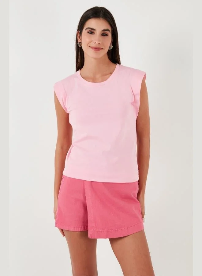 Lela Lela Cotton Crew Neck Sleeveless T Shirt Women's T-Shirt 5864019