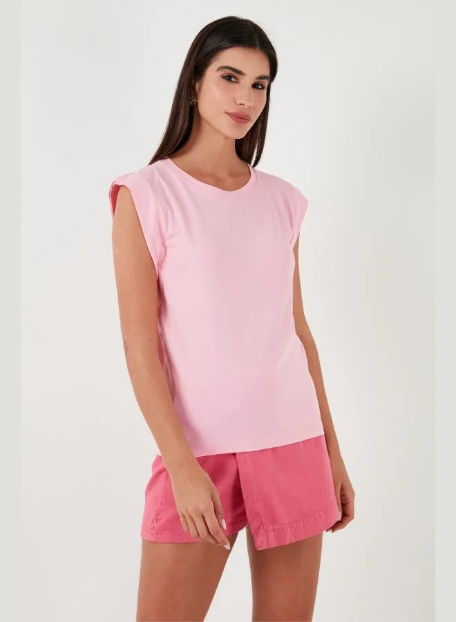 Lela Lela Cotton Crew Neck Sleeveless T Shirt Women's T-Shirt 5864019