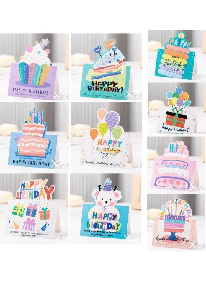 BenQuand Happy Birthday Greeting Cards for Kids Set 20 Pieces Cartoon Style Birthday Cards for Children Everyday Use Party Greetings - Image 1