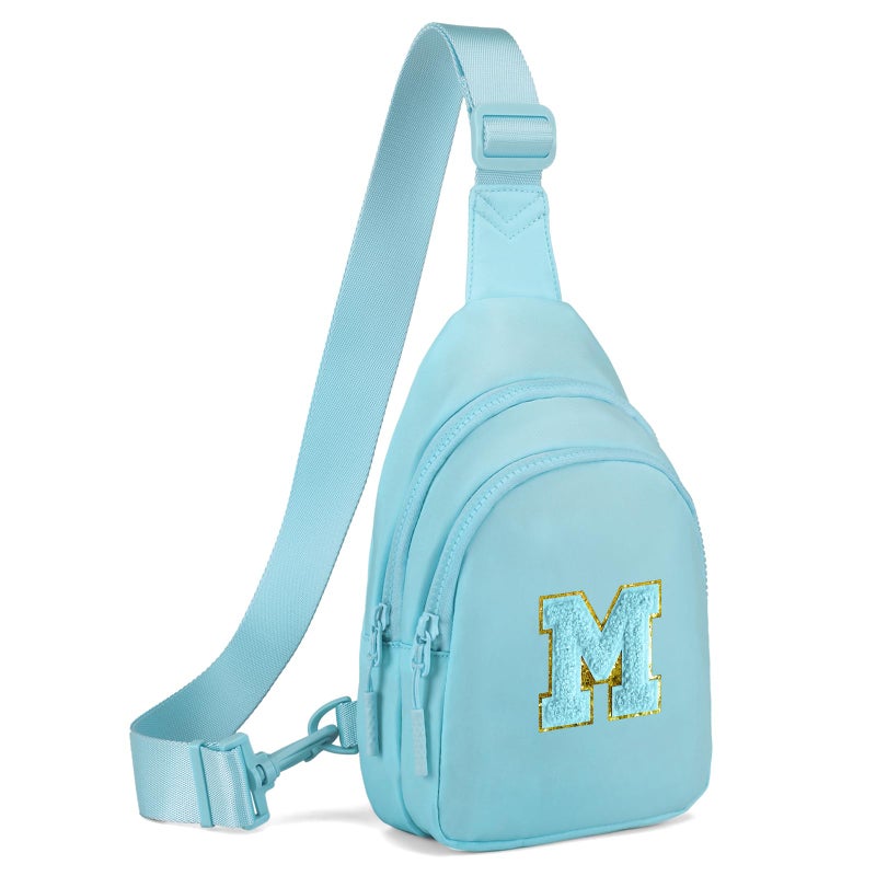 Viverte Easter Gifts for Teen Girls 3 4 5 6 7 8 9 10 11 Year Old Girls Birthday Gifts for Best Friends Personalized Gifts for Women Preppy Stuff Small Initial Sling Bag Icing BlueM - Image 2
