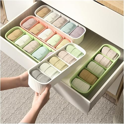 KRYLAR-2 pcs Socks Underwear Drawer Organzier Dividers, Stackable Closet Organzier,Drawer Organzier for Clothing,Multifunctional Plastic Underwear Organziers for Clothes, Bra,Ties,Belts (Multicolor) - Image 2