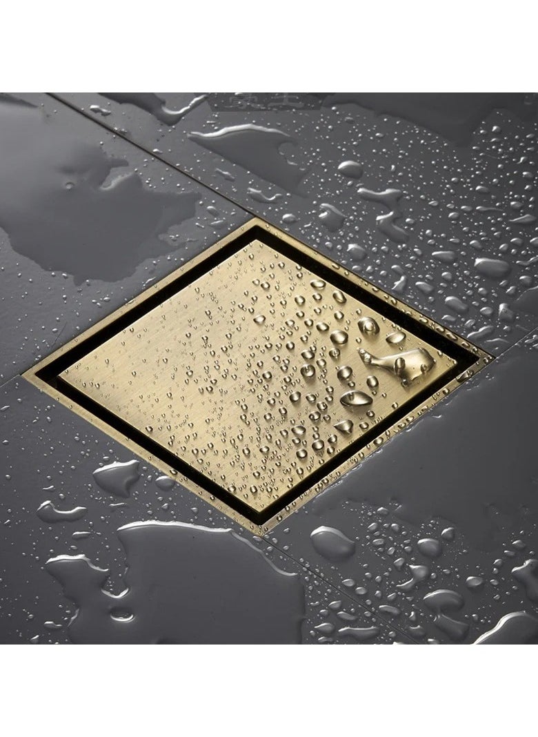 Kana Floor Drain 15x15 Stainless Steel 304 Golden 