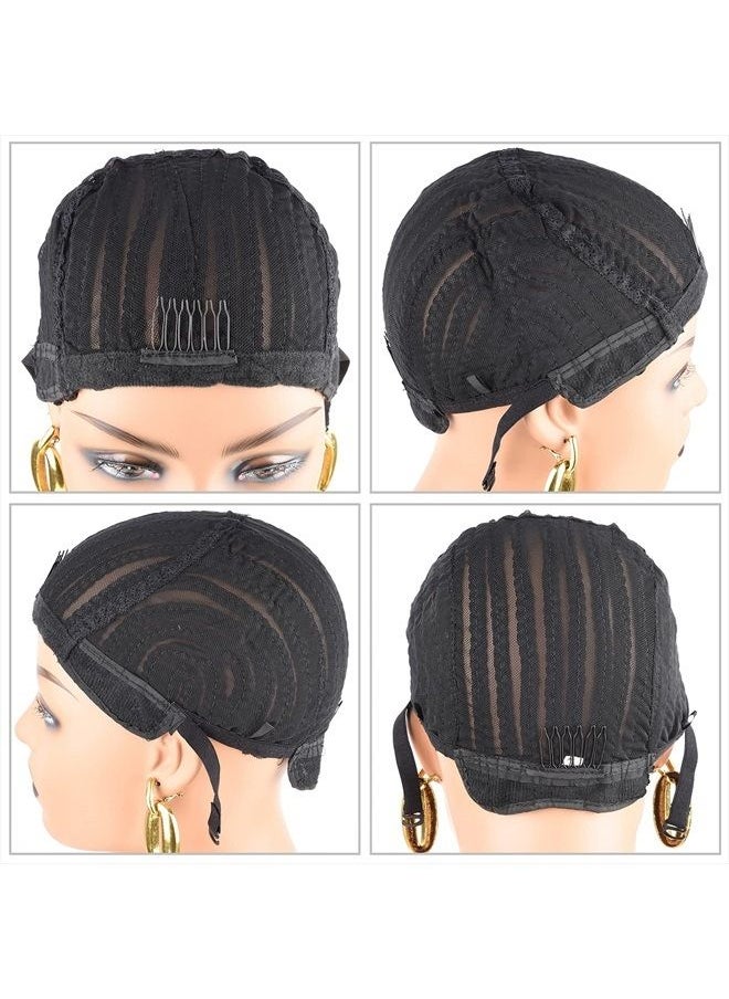 XCCOCO - 1PCS Breathable Braided Crochet Cornrows Wig Caps for Making Synethic Wigs Durable Stable Black Easier Sew in Braiding Wigs Cap Medium Size - Image 1