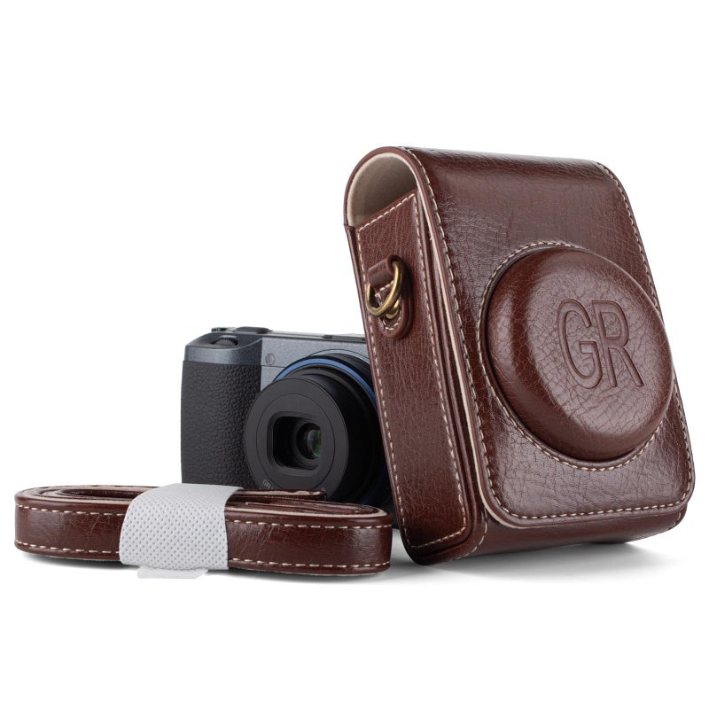 kinokoo Case for Ricoh GR IV PU Leather Texture Protective Cover for Ricoh GRGR IIIGR IIIXGR IV Digitals Cameras with Adjustable Shoulder Strap with Belt Loop on the Bag Back Cofffee - Image 2
