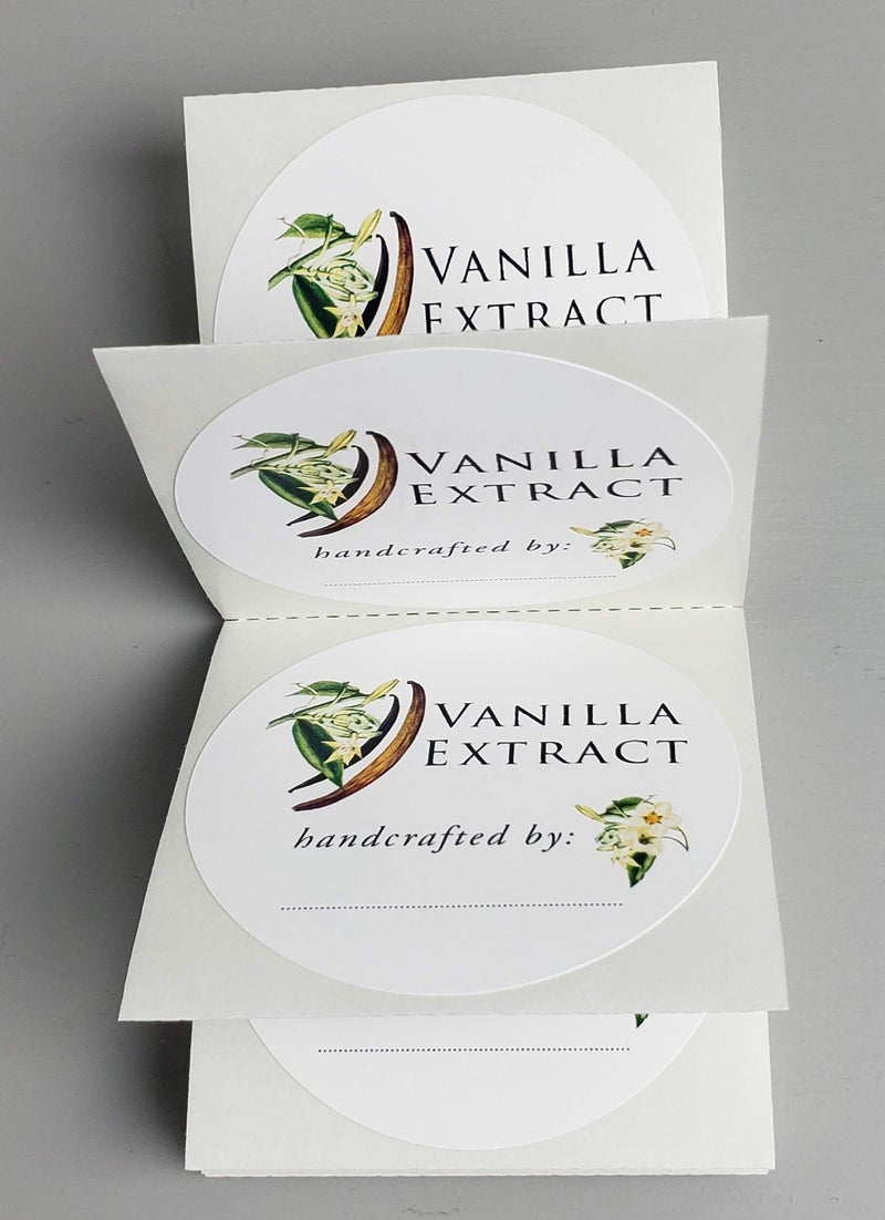 Nancy Nikko VANILLA EXTRACT LABELS (Botanical Design) - 2" ROUND CIRCLE - 12 / PKG - Image 2