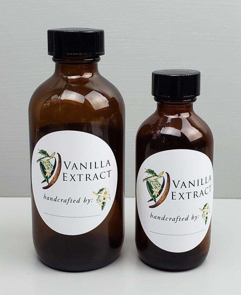 Nancy Nikko VANILLA EXTRACT LABELS (Botanical Design) - 2" ROUND CIRCLE - 12 / PKG - Image 3