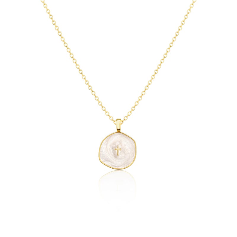 Tewiky Cross Necklace for Women-Dainty Simple 14k Gold Plated Cross Pendant Cute Necklaces for Women Jewelry - Image 1