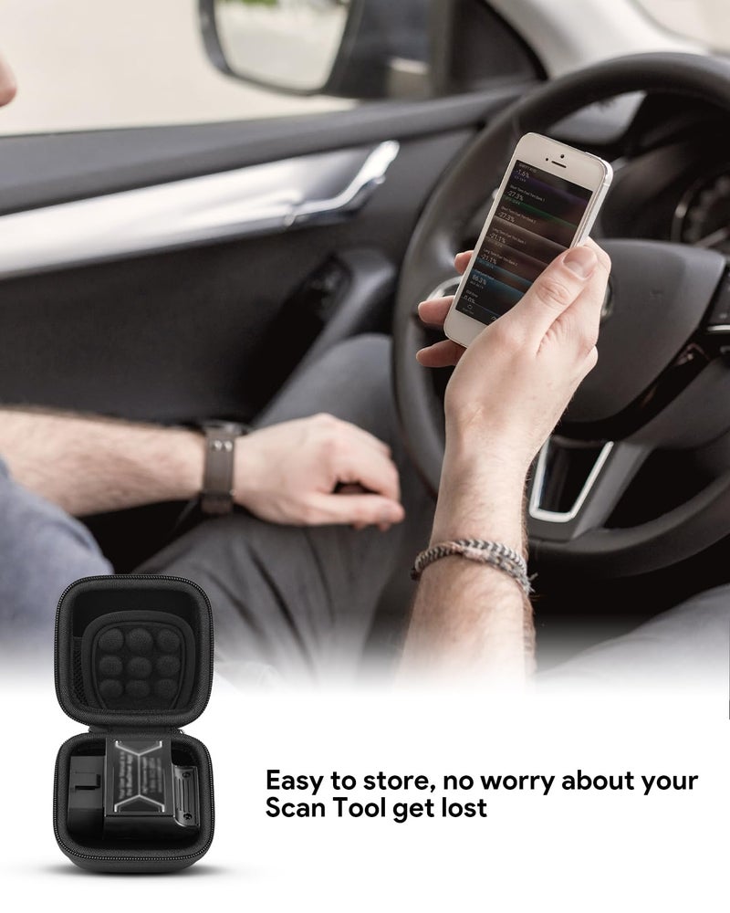 SQERO Case for BlueDriver OBD2 Scanner, Bluetooth OBDII Scanner Diagnostic Tool Protective Carrying Storage Bag, Mini Shockproof Waterproof (Only Case) (Black) - Image 5