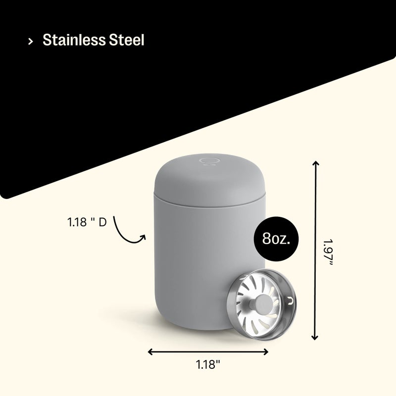 Fellow 8 oz Carter Move Travel Mug - Vacuum-Insulated Stainless Steel Travel Coffee Mug - Coffee Tumbler with Ceramic Interior and Splash Guard - Matte Grey - Image 5