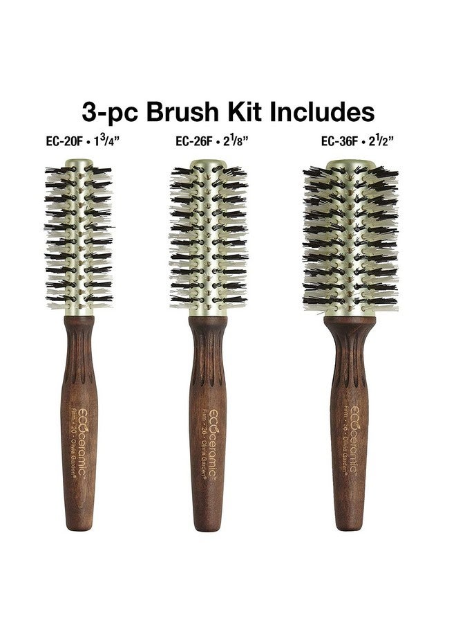 Olivia Garden Ecoceramic Firm Bristles Round Thermal Hair Brush (Kit) - Image 3