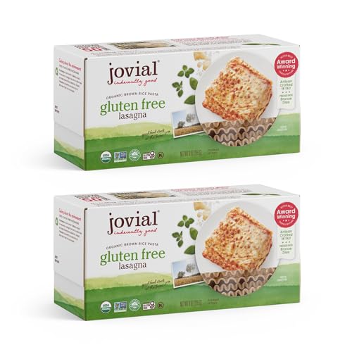 Jovial Gluten Free Lasagna Noodles - Organic Brown Rice Lasagna Pasta, Whole Grain Pasta, Dairy Free, Glyphosate Free, Made in Italy - 9 Oz, 2 Pack - Image 1