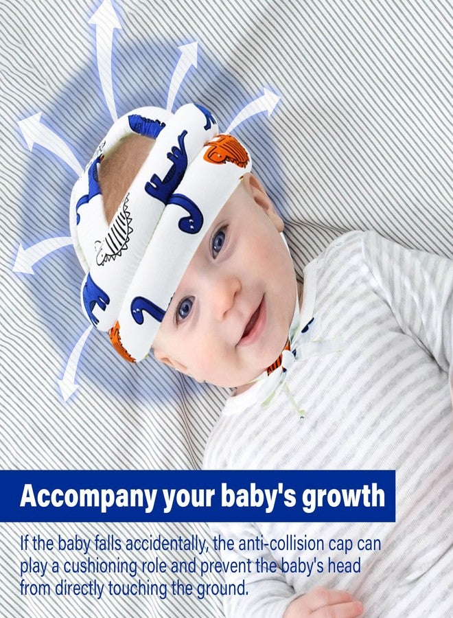 Kimitimi Baby Safety Helmet Baby Head Protector No Bumps for Running Walking Crawling, Safety Head Adjustable Protective Cap Headguard Hat (Dinosaur) - Image 3