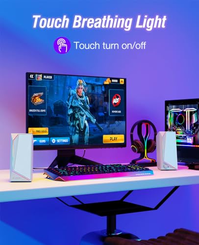 LENRUE Computer Speakers, USB/USB-C Powered PC Speakers with Loud Stereo Sound, Headphone-in for Desktop, Laptop, Monitor - Image 2