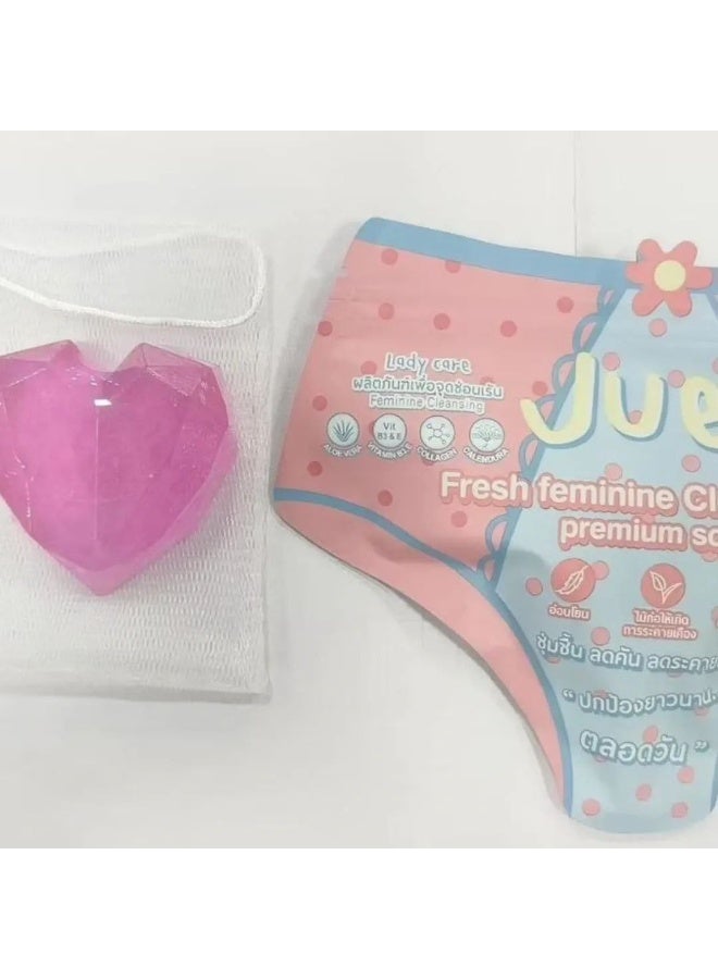 صابونة Juen النسائية – تفتيح وتنظيف لطيف للمناطق الحساسة  بالكولاجين  تركيبة كورية بخلاصة الحليب واللؤلؤ والبابونج – 100 جم - Image 4