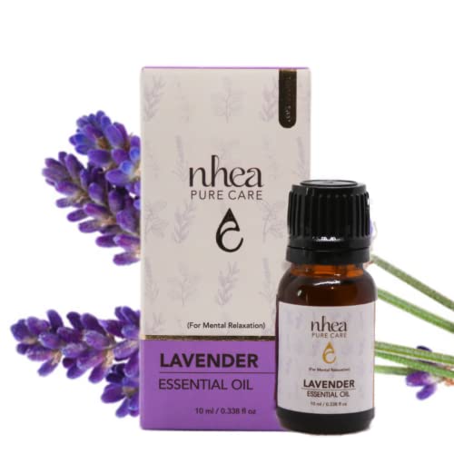 Nhea Pure Care Lavender Essential Oil 10ml | For Mental Relaxation | Improves Skin & Hair Texture | Reduces Stress & Treats Anxiety | Fades Scars & Controls Acne | Promotes Sound Sleep | Pack of 1 - Image 1