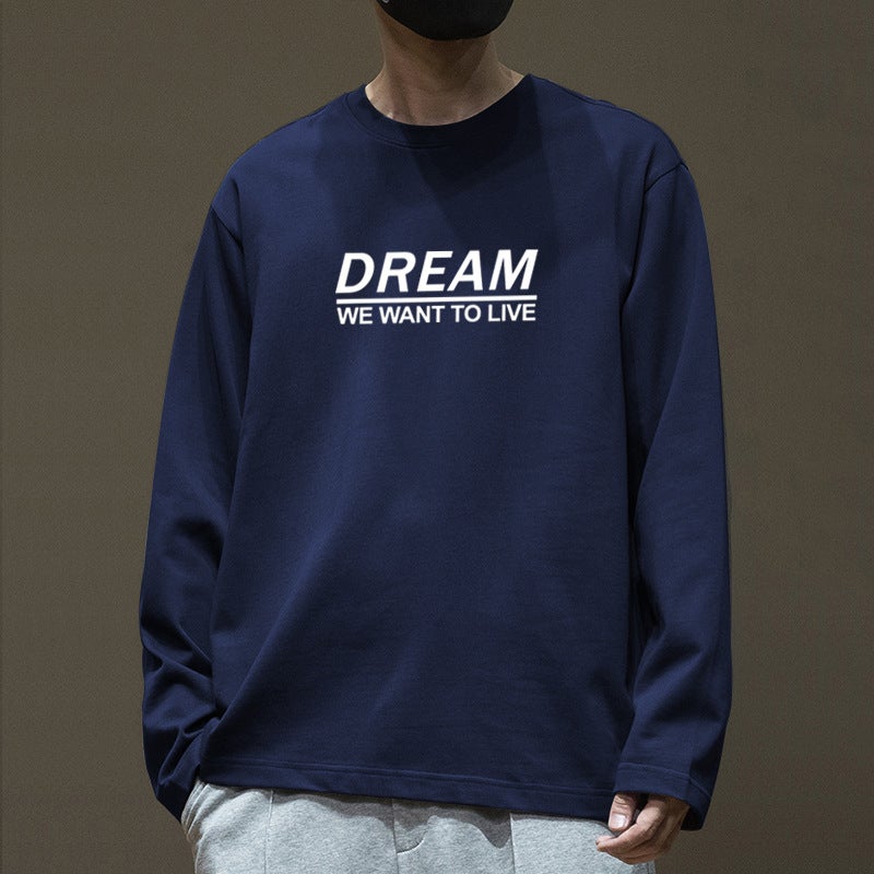 New 2025 Autumn Japanese-Style Fresh Thin Men's Pullover Long-Sleeve Trendy Round-Neck Men's T-Shirt - Image 3