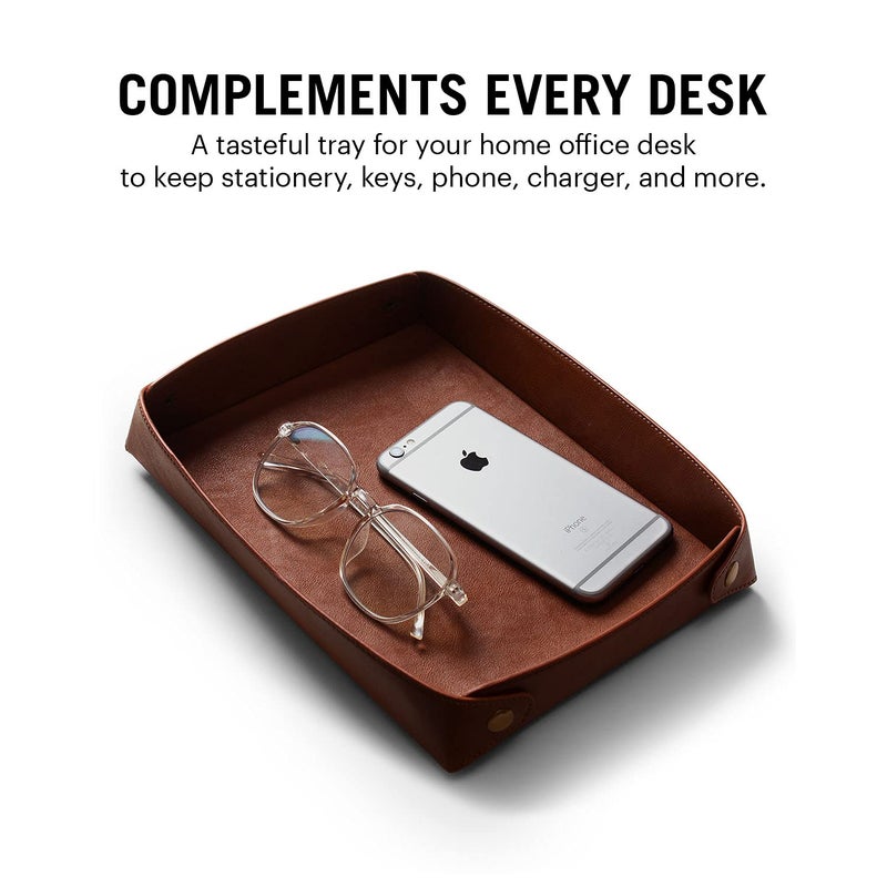 Daily Objects Combo Super Smooth Tan Large Premium Vegan Leather Reversible, Water Resistent Turf Desk Mat | Anti-Skid | Anti-Slip | 85 * 45 cm | Vegan Leather Green-Tan Desk Tray Organiser - Set of 2 - Image 4