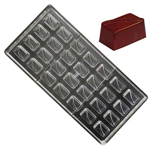 GRAINRAIN Polycarbonate Chocolate Mold DIY Candy Mould Clear Hard Plastic Bakeware Pastry Tools Rectangle Shaped - Image 1