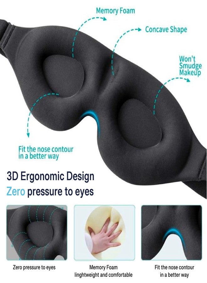 Sleep Eye Mask for Women Men, 3D Light Blocking Blindfold, Soft Comfort Eye Shade Cover for Travel Yoga Nap, Concave Molded Night Sleep Mask, Silk Sleep Mask, Eye Mask for Sleeping Sleeping mask, - Image 4