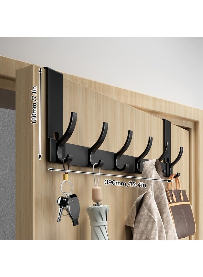 HOMESTAR Over The Door Hooks, 12-Hook Door Hanger Organizer for Bathroom & Bedroom, Heavy Duty Over Door Towel Rack, Coat Hat Bag Hanger with Rust-Resistant Hooks, Space-Saving Home Storage Solution - Image 4