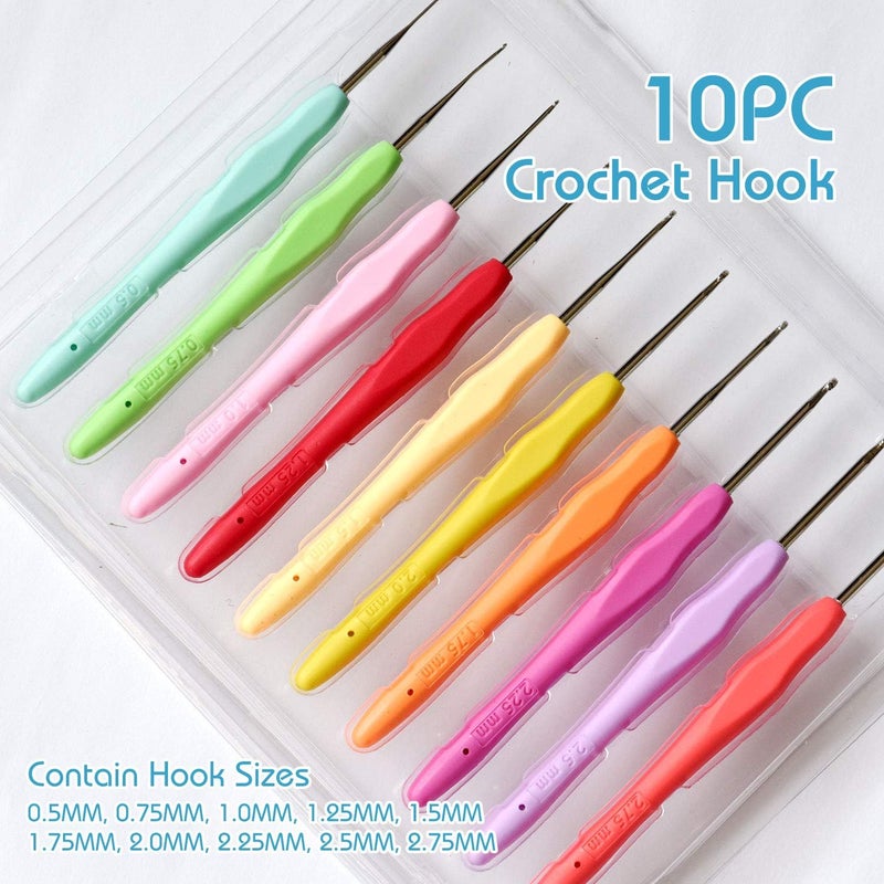 colored bird 16 Colors Crochet Thread Craft Yarn for Knitting and Crochet | Includes Crochet Hooks, Weaving Needles, Locking Stitch Markers All Tool Need Perfect Beginner Kit - Image 5