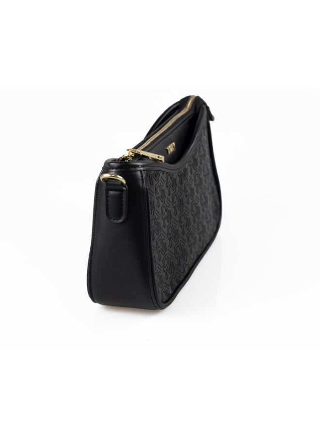 Donna Karan 2026 New Style DKNY Women Monogram  Shoulder Bag, Ladies PU Leather Crossbody Handbag with Extended Metal Chain for Daily Casual Work - Image 2