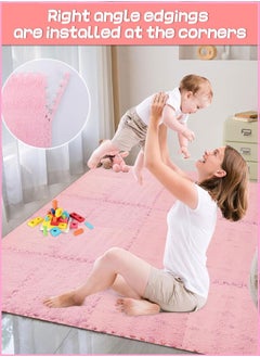Generic Soft EVA Foam Mats Fluffy Area Rugs Protective Floor Tiles Exercise Play Mat for Children Kids Room Home Parlor Bedroom (Light Pink)  - Image 5