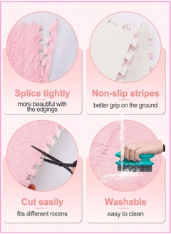 Generic Soft EVA Foam Mats Fluffy Area Rugs Protective Floor Tiles Exercise Play Mat for Children Kids Room Home Parlor Bedroom (Light Pink)  - Image 4