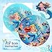 DIGOBAY Floor Puzzles for Kids Ages 35 70 Pieces Mermaid Jigsaw Puzzle for Toddler Girls Ages 3 4 5 6 7 8 Year Old Large Round Underwater Princess Puzzle Educational Learning Toys Birthday Gift - Image 4