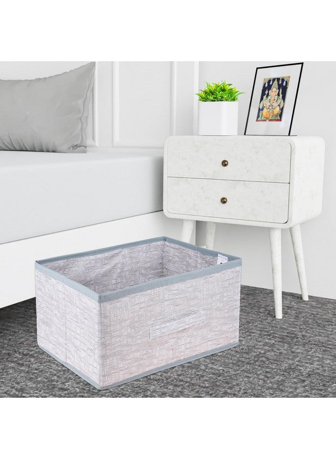 Kuber Industries Non-Woven Drawer Storage Box | Storage Bin for Clothes | Wardrobe Organizer | Closet Box with Handle | Storage Box | Jute Printed Storage Box | Pack of 3 | 41x30x22 cm | Gray - Image 5
