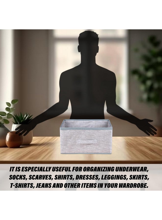 Kuber Industries Non-Woven Drawer Storage Box | Storage Bin for Clothes | Wardrobe Organizer | Closet Box with Handle | Storage Box | Jute Printed Storage Box | Pack of 3 | 41x30x22 cm | Gray - Image 3