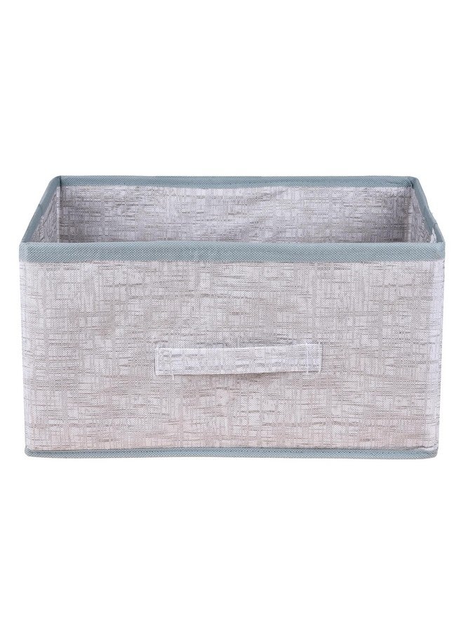 Kuber Industries Non-Woven Drawer Storage Box | Storage Bin for Clothes | Wardrobe Organizer | Closet Box with Handle | Storage Box | Jute Printed Storage Box | Pack of 3 | 41x30x22 cm | Gray - Image 2