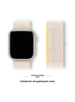 Suitable For Iwatch1-s9 Strap Light Mint/Ocean Blue Nylon Loop Velcro Wristband For Apple Watch Strap-Color:99# Colorful Starlight-Specifications:38/40/41mm