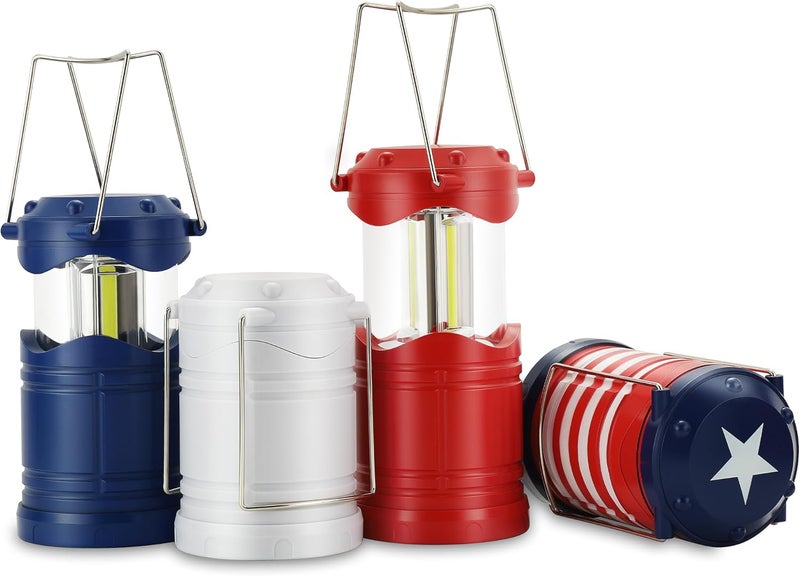 Lichamp LED Camping Lantern, 4 Pack Battery Powered Flashlight for Power Outages, Portable Collapsible Hanging Light Essential for Home, Outdoor, Emergency Lamp Survival Kit Gear for Hurricane, C2 - Image 1