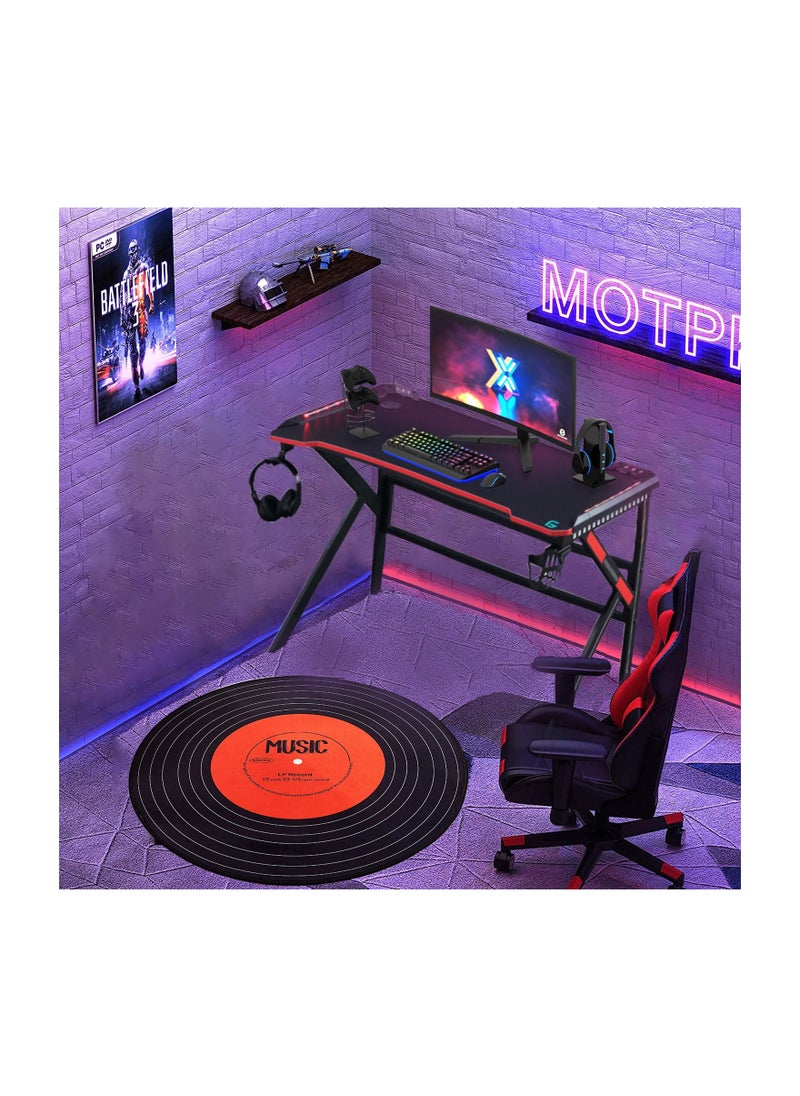 Flash Hawk Gaming Table Workstation with Cup, Headphone Hook and Cable Management  - Image 3