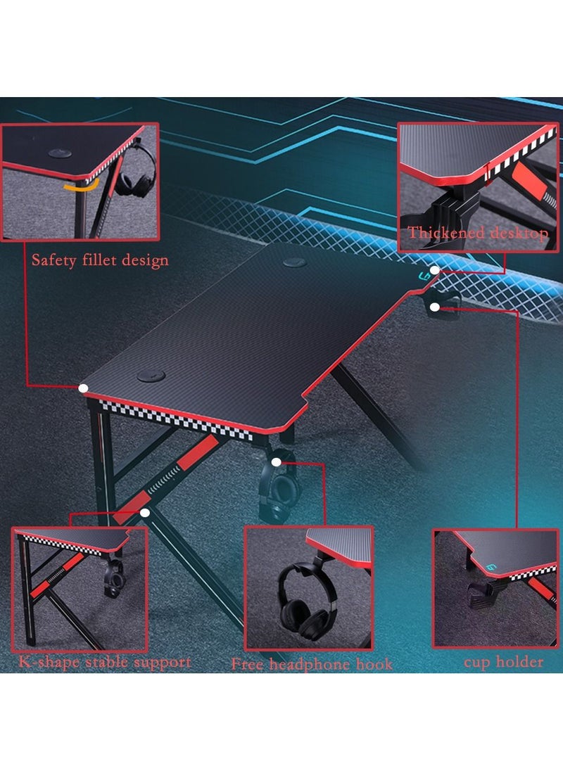 Flash Hawk Gaming Table Workstation with Cup, Headphone Hook and Cable Management  - Image 4