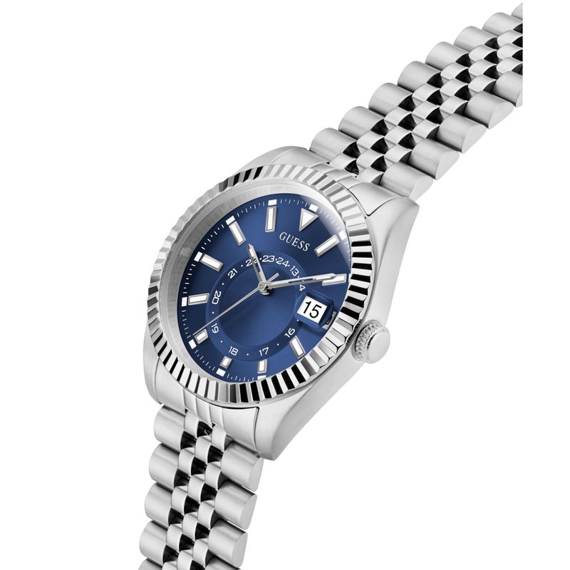 GUESS ساعة يد متعددة الوظائف للرجال جادن بلون فضي GW0977G1 42 مم - Image 2
