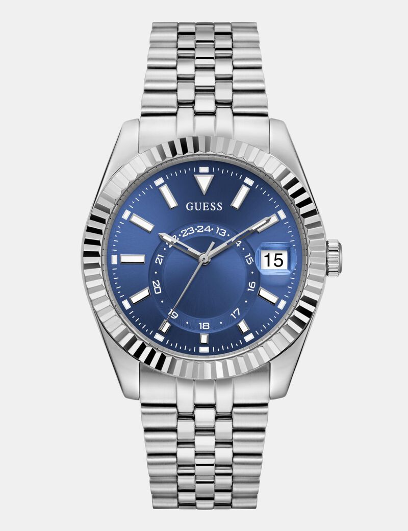 GUESS ساعة يد متعددة الوظائف للرجال جادن بلون فضي GW0977G1 42 مم - Image 1