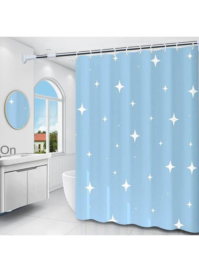 Bluejw - Bathroom Shower Curtain Waterproof Mildew-proof Suit Hole-free Partition Door Curtain Hanging Curtain High-end Bathroom Bath Curtain - Image 1