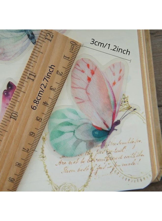 40 ورقة ملصقات فراشة مائية من البولي فينيل كلورايد لامعة ذاتية اللصق للحرف اليدوية - Image 4