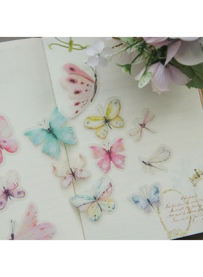 40 ورقة ملصقات فراشة مائية من البولي فينيل كلورايد لامعة ذاتية اللصق للحرف اليدوية - Image 5